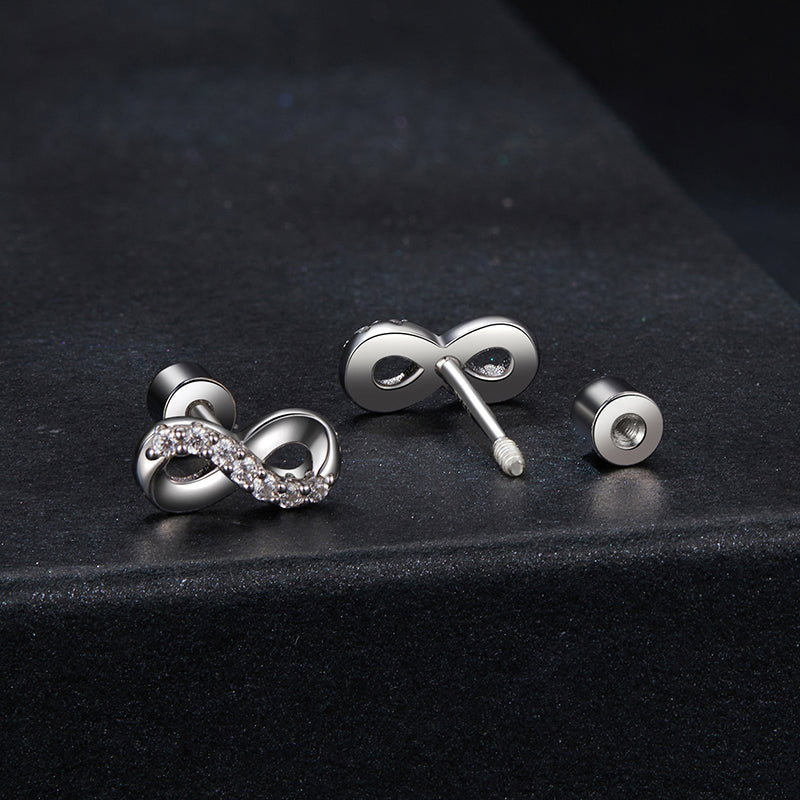 bamoer 925 Silver Infinity Moissanite Stud Earrings