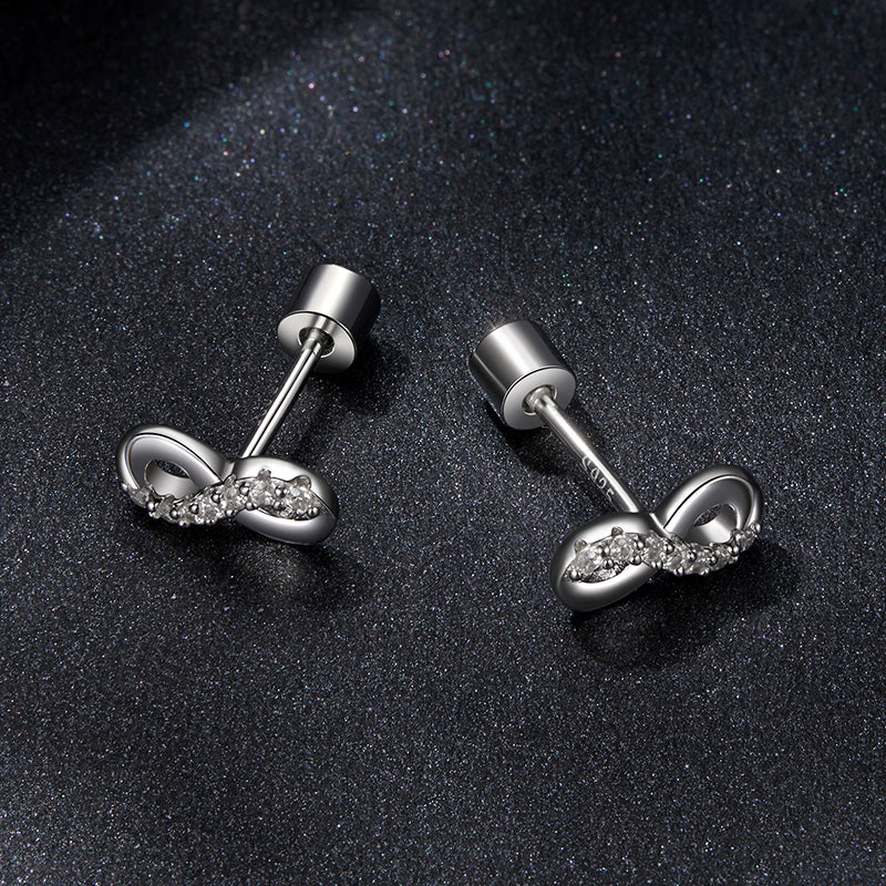 bamoer 925 Silver Infinity Moissanite Stud Earrings