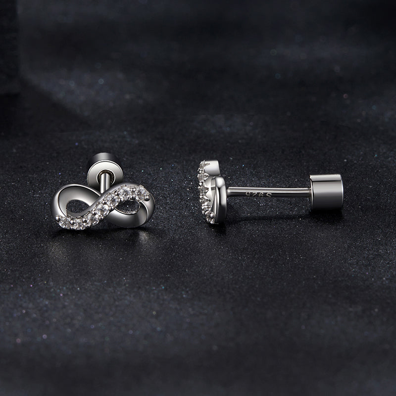 bamoer 925 Silver Infinity Moissanite Stud Earrings