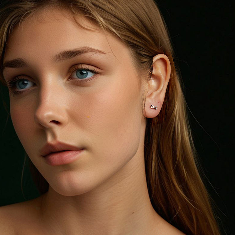 bamoer 925 Silver Infinity Moissanite Stud Earrings