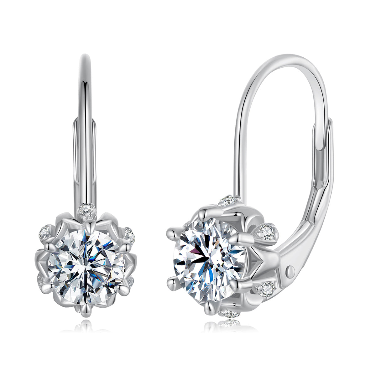 bamoer 925 Silver Lever-Back Moissanite Drop Earrings