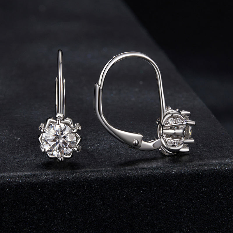bamoer 925 Silver Lever-Back Moissanite Drop Earrings