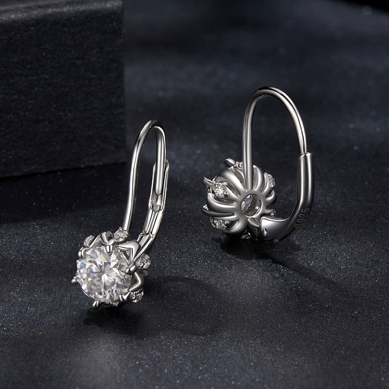 bamoer 925 Silver Lever-Back Moissanite Drop Earrings