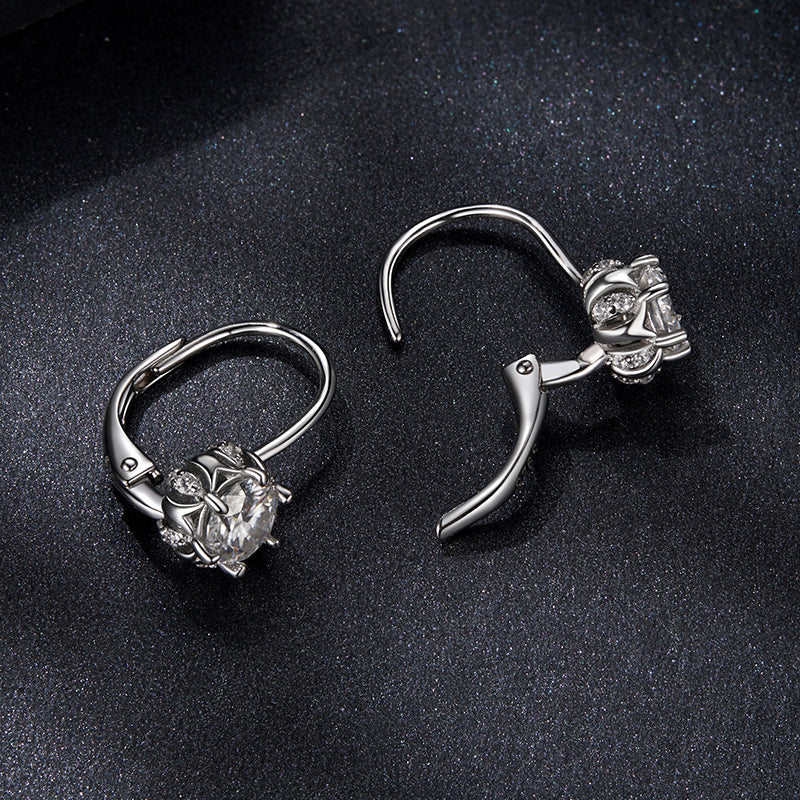 bamoer 925 Silver Lever-Back Moissanite Drop Earrings