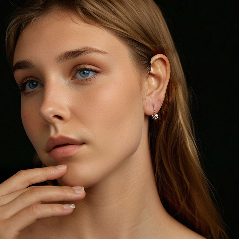 bamoer 925 Silver Lever-Back Moissanite Drop Earrings