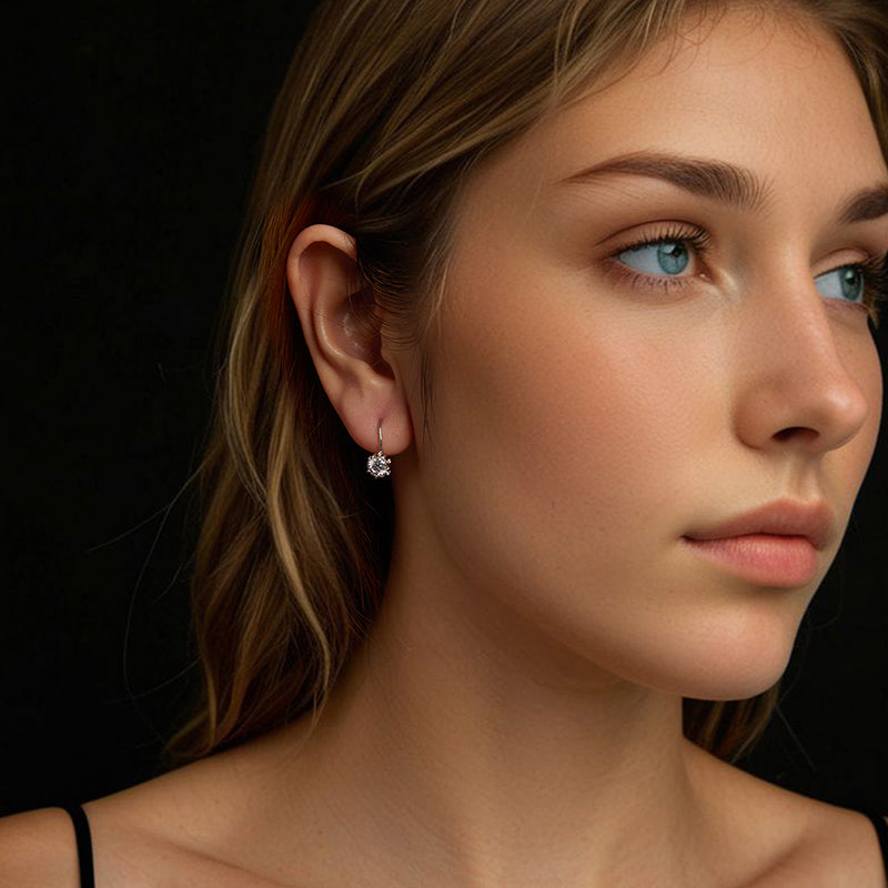 bamoer 925 Silver Lever-Back Moissanite Drop Earrings