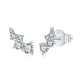 bamoer 925 Silver Curved Moissanite Crawler Stud Earrings