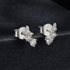 bamoer 925 Silver Curved Moissanite Crawler Stud Earrings