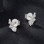 bamoer 925 Silver Curved Moissanite Crawler Stud Earrings