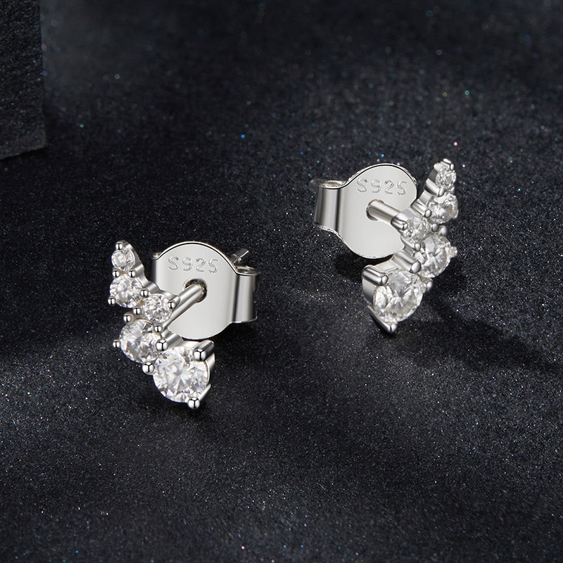 bamoer 925 Silver Curved Moissanite Crawler Stud Earrings