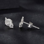 bamoer 925 Silver Curved Moissanite Crawler Stud Earrings