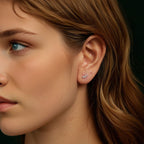 bamoer 925 Silver Curved Moissanite Crawler Stud Earrings