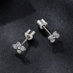 bamoer 925 Silver Four-Leaf Clover Moissanite Studs