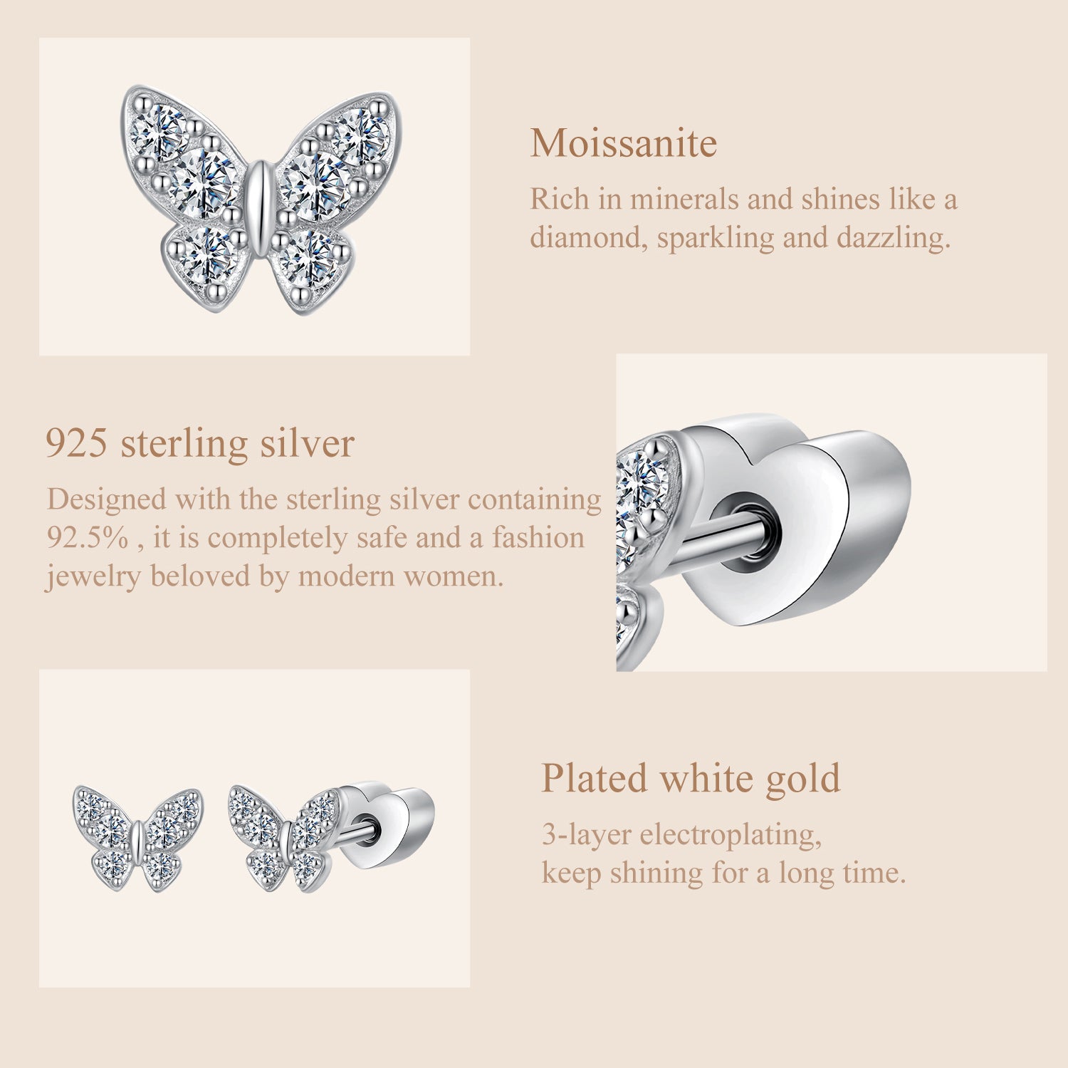 Aurora Tiny Butterfly Studs