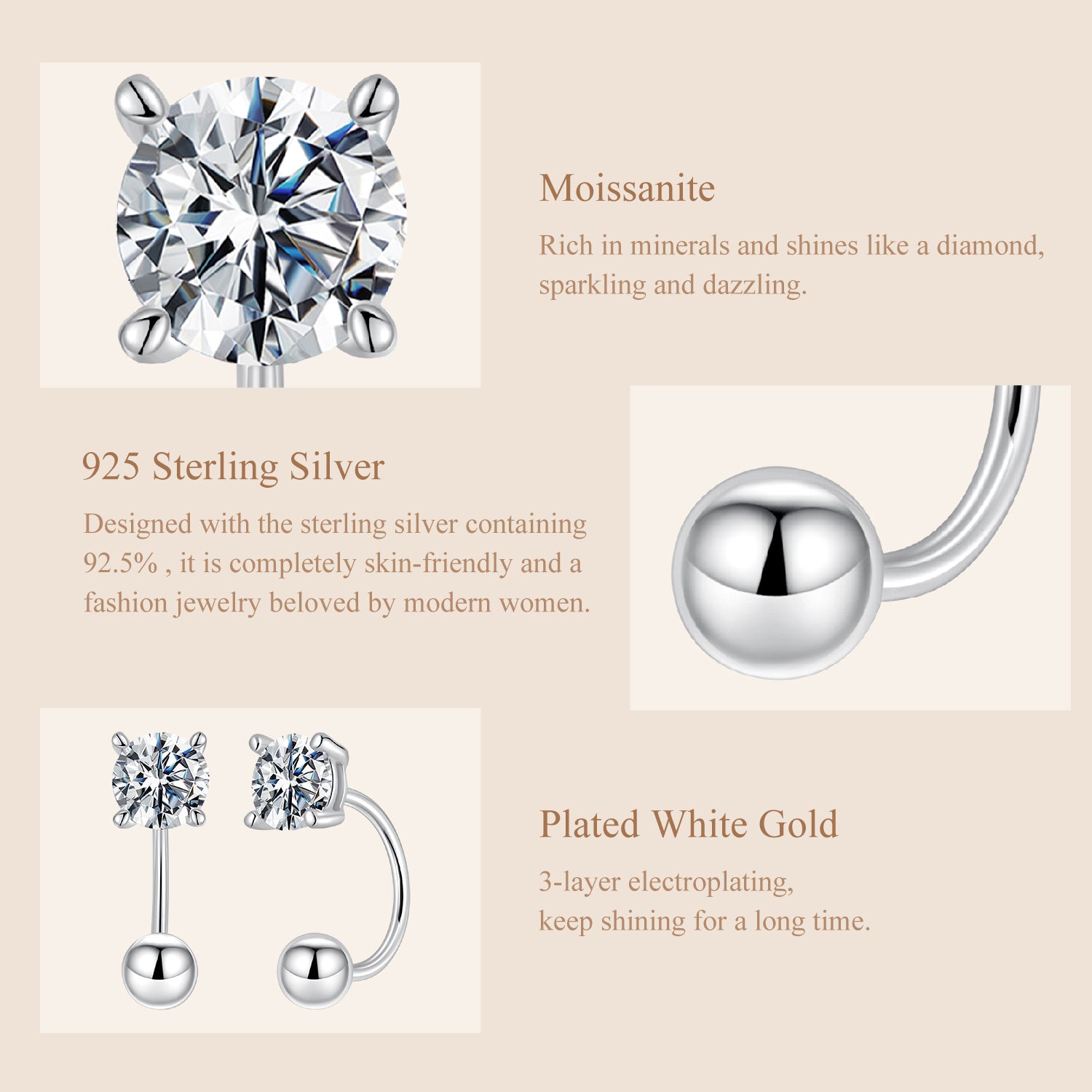 Ball-Back Solitaire Studs