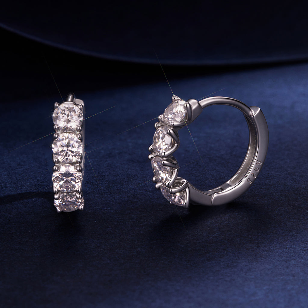 Bamoer Moissanite Star Earrings