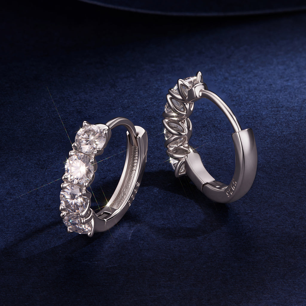 Bamoer Moissanite Star Earrings