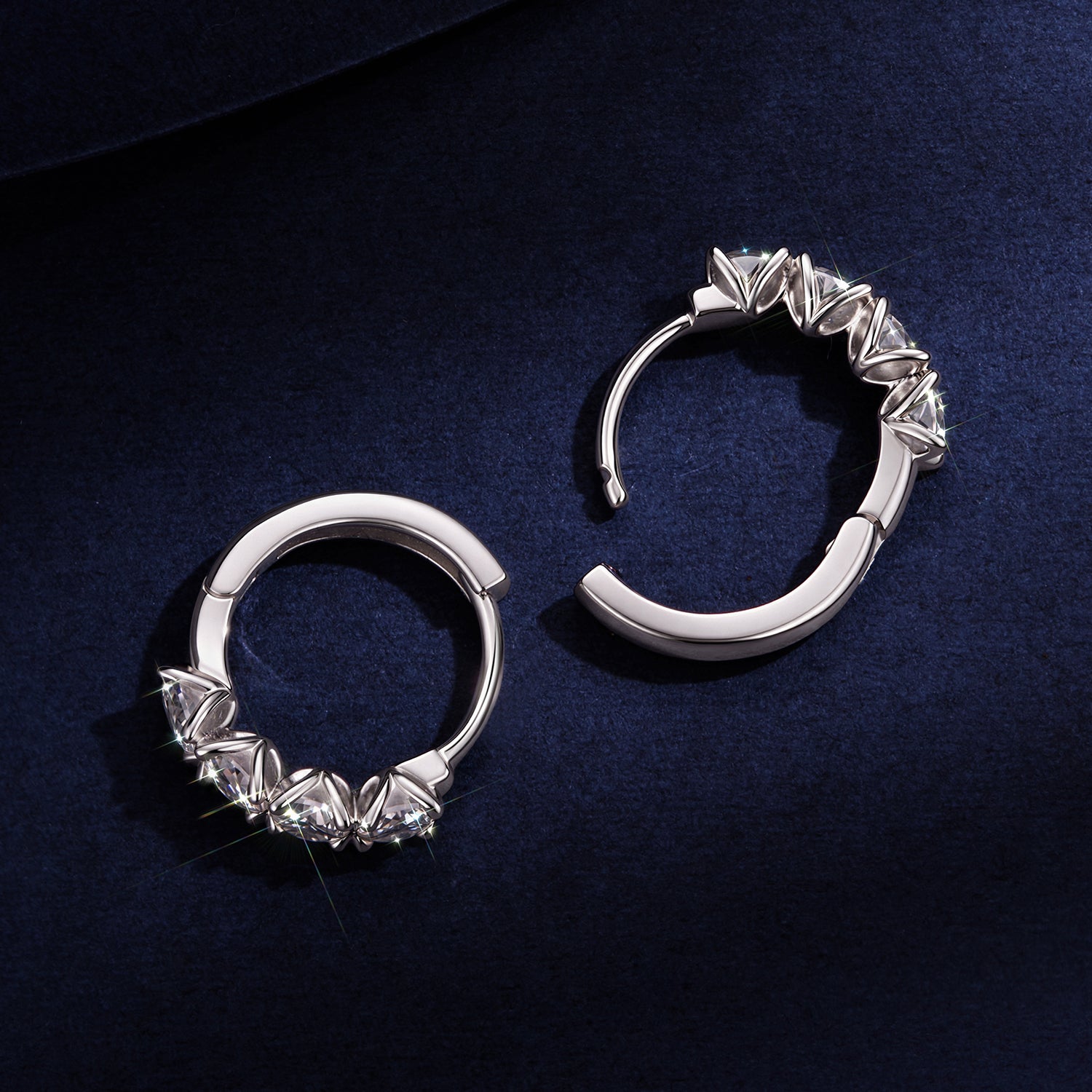 Bamoer Moissanite Star Earrings