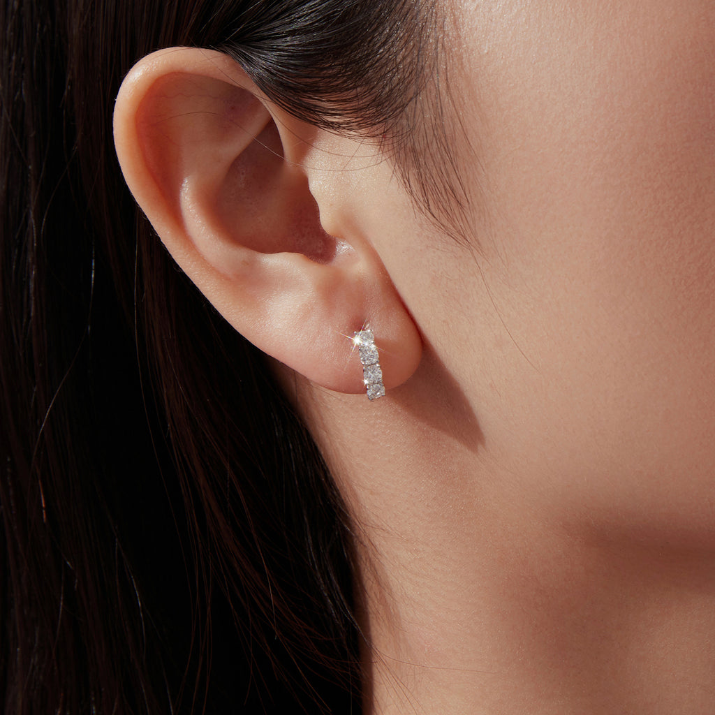 Bamoer Moissanite Star Earrings