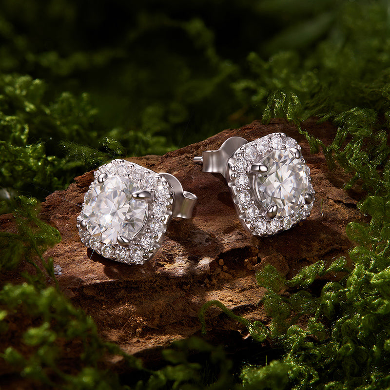 Vintage Halo Stud Earrings