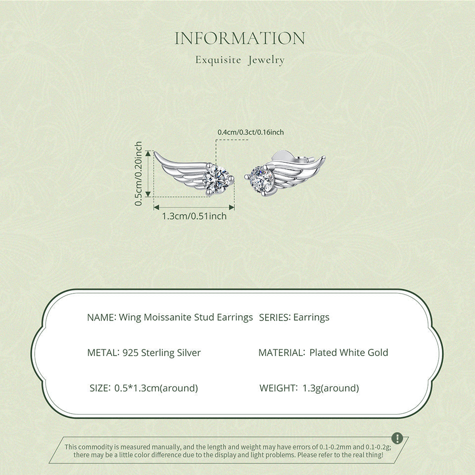 Celestial Moissanite Feathers|BAMOER