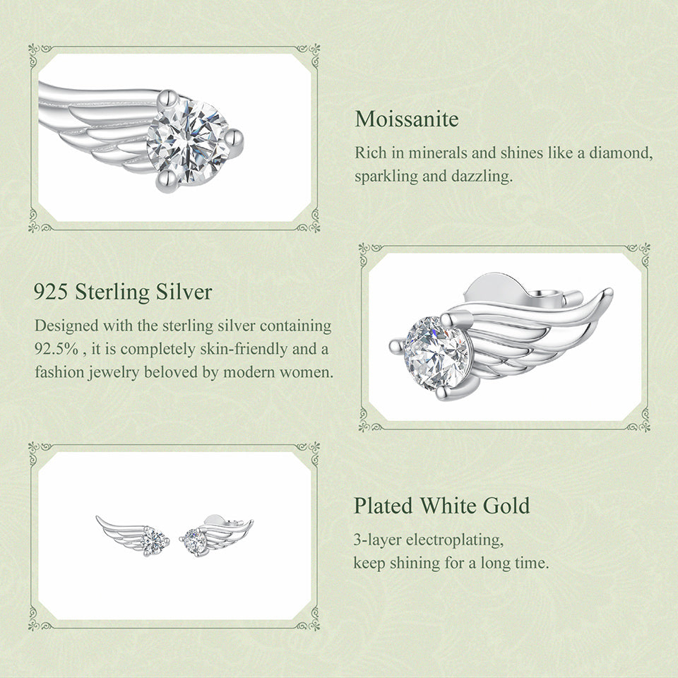 Celestial Moissanite Feathers|BAMOER