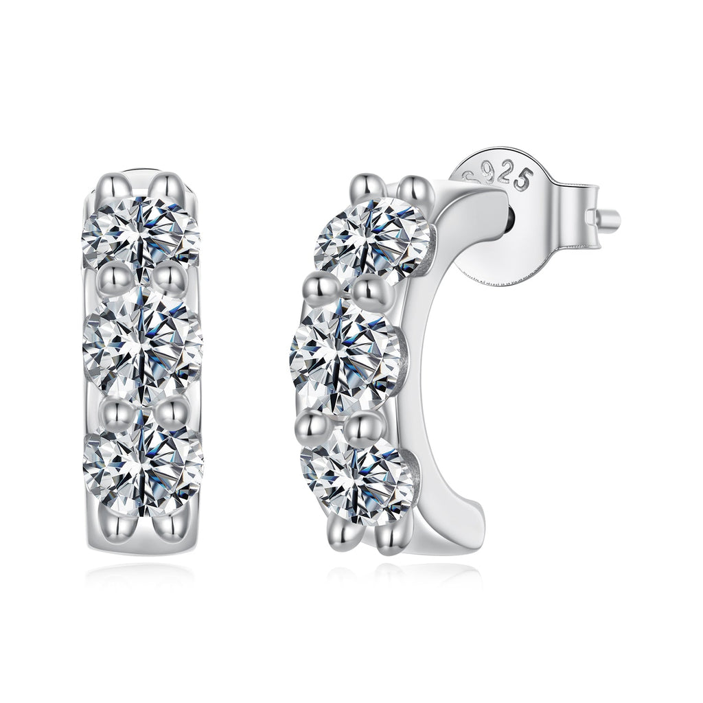 Dewdrop Moissanite Huggie Hoops|BAMOER