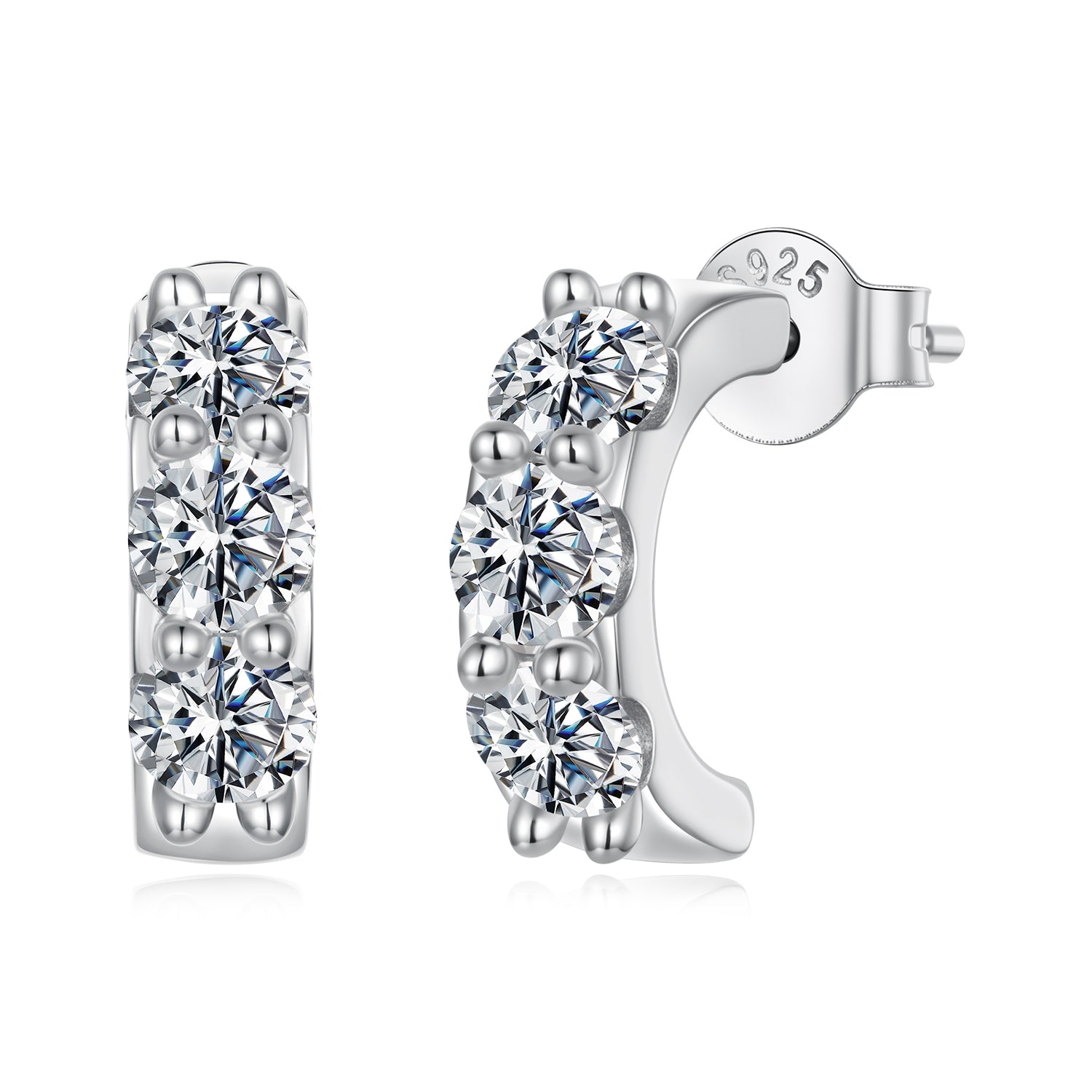 Dewdrop Moissanite Huggie Hoops|BAMOER