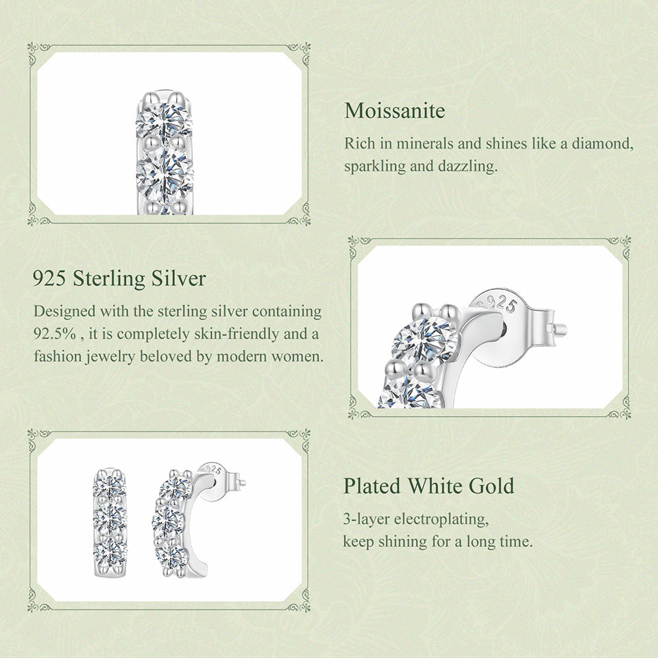 Dewdrop Moissanite Huggie Hoops|BAMOER