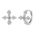 Blossom Cross Huggie Earrings|BAMOER