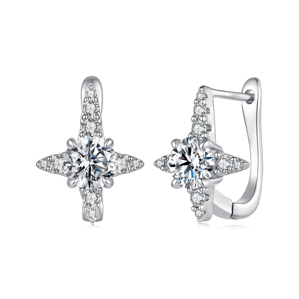 Starburst Moissanite Hoops