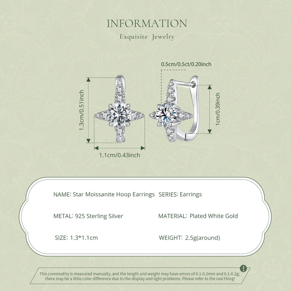 Starburst Moissanite Hoops