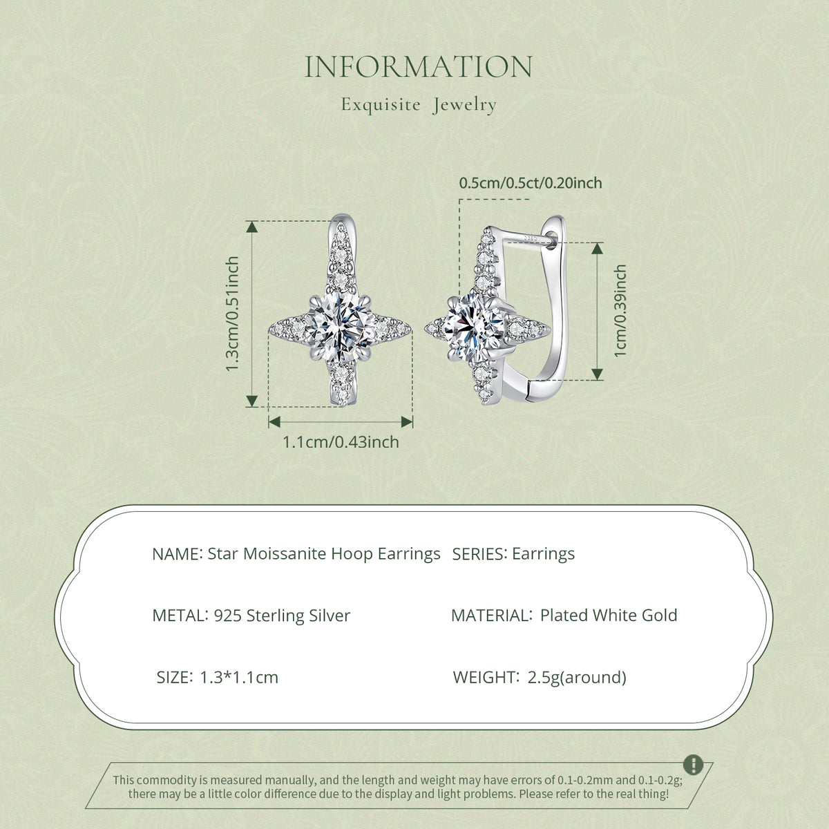 Starburst Moissanite Hoops