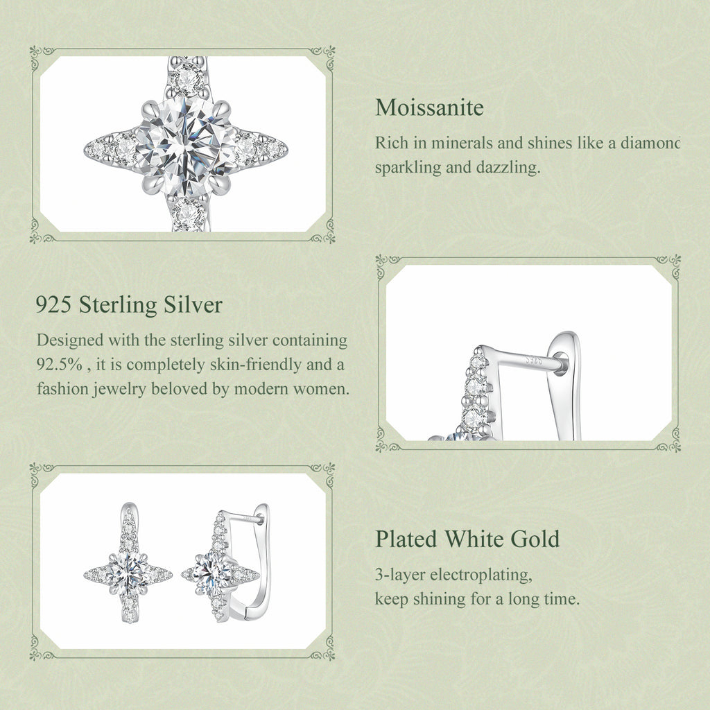 Starburst Moissanite Hoops