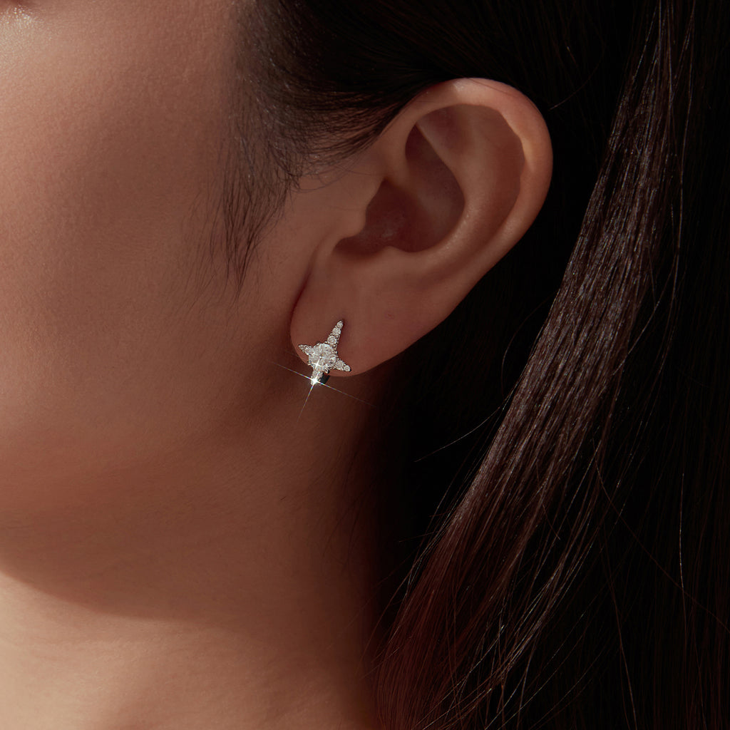 Starburst Moissanite Hoops