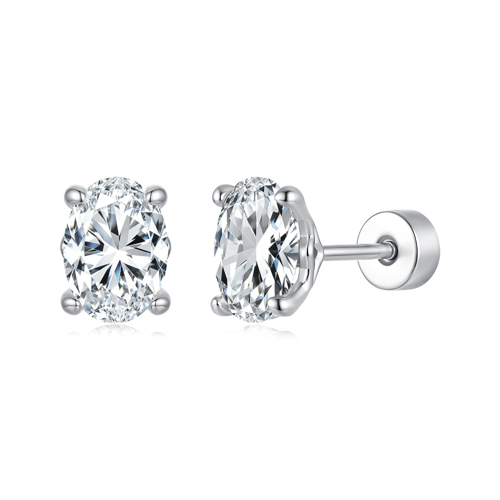 1ct Oval Moissanite Studs
