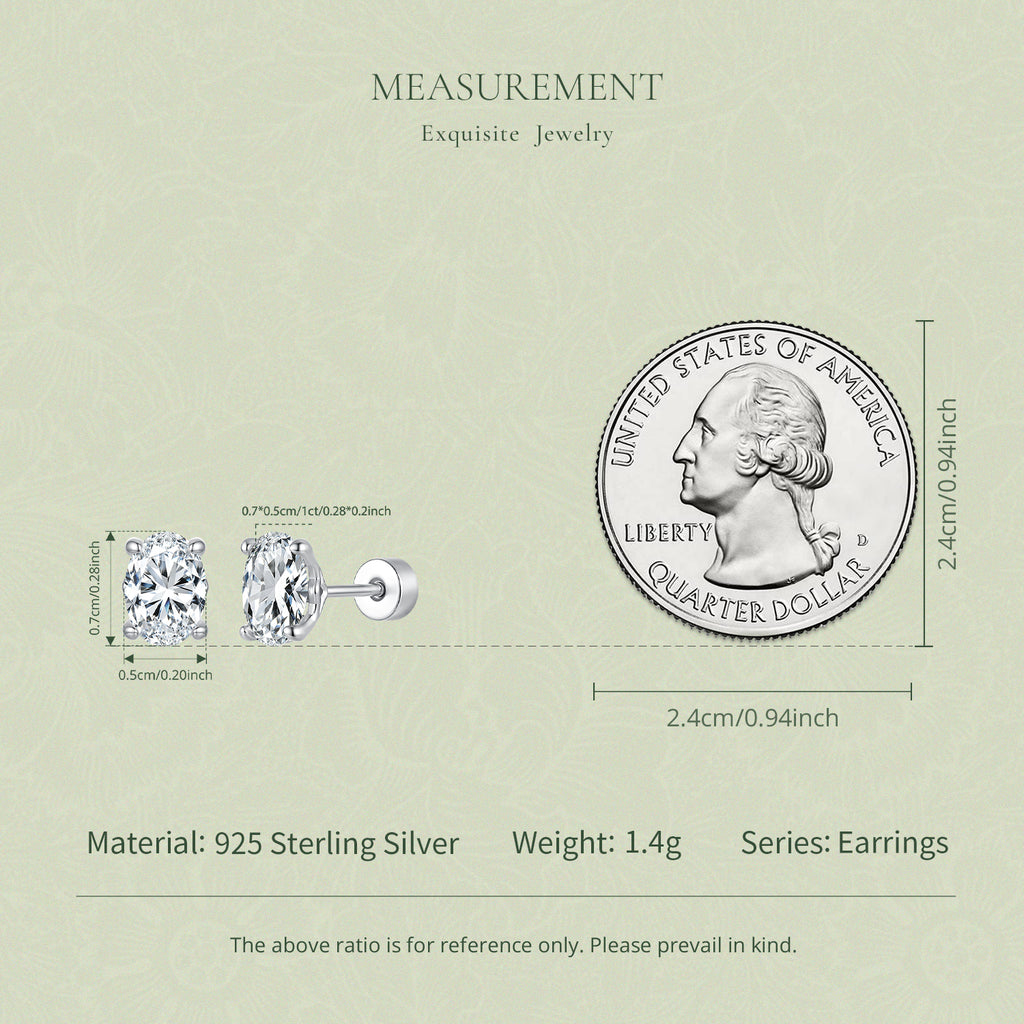 1ct Oval Moissanite Studs