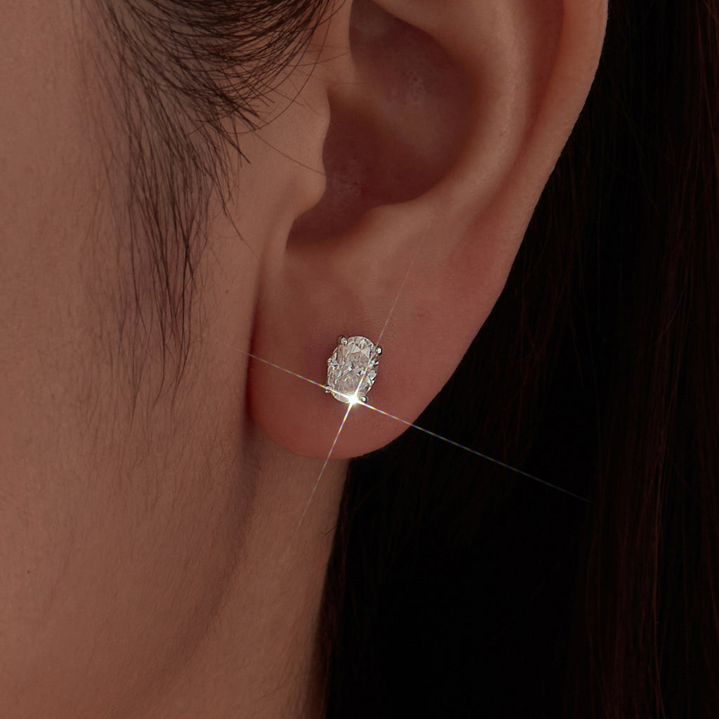 1ct Oval Moissanite Studs