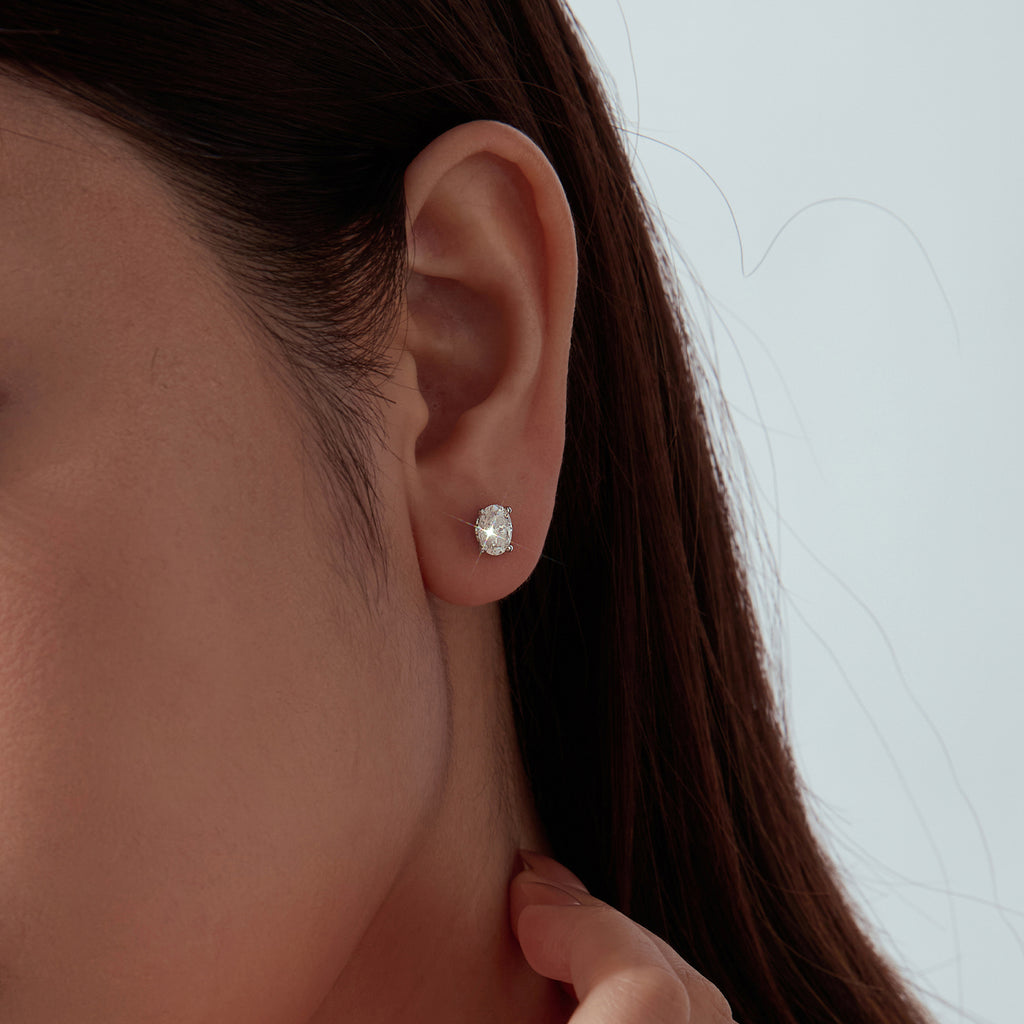 1ct Oval Moissanite Studs
