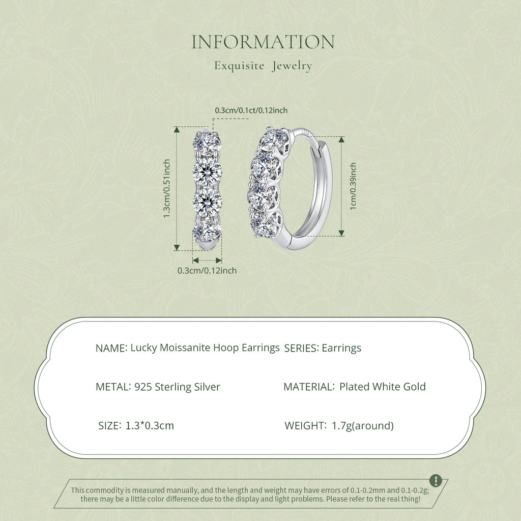 Moissanite Huggie Hoop Earrings