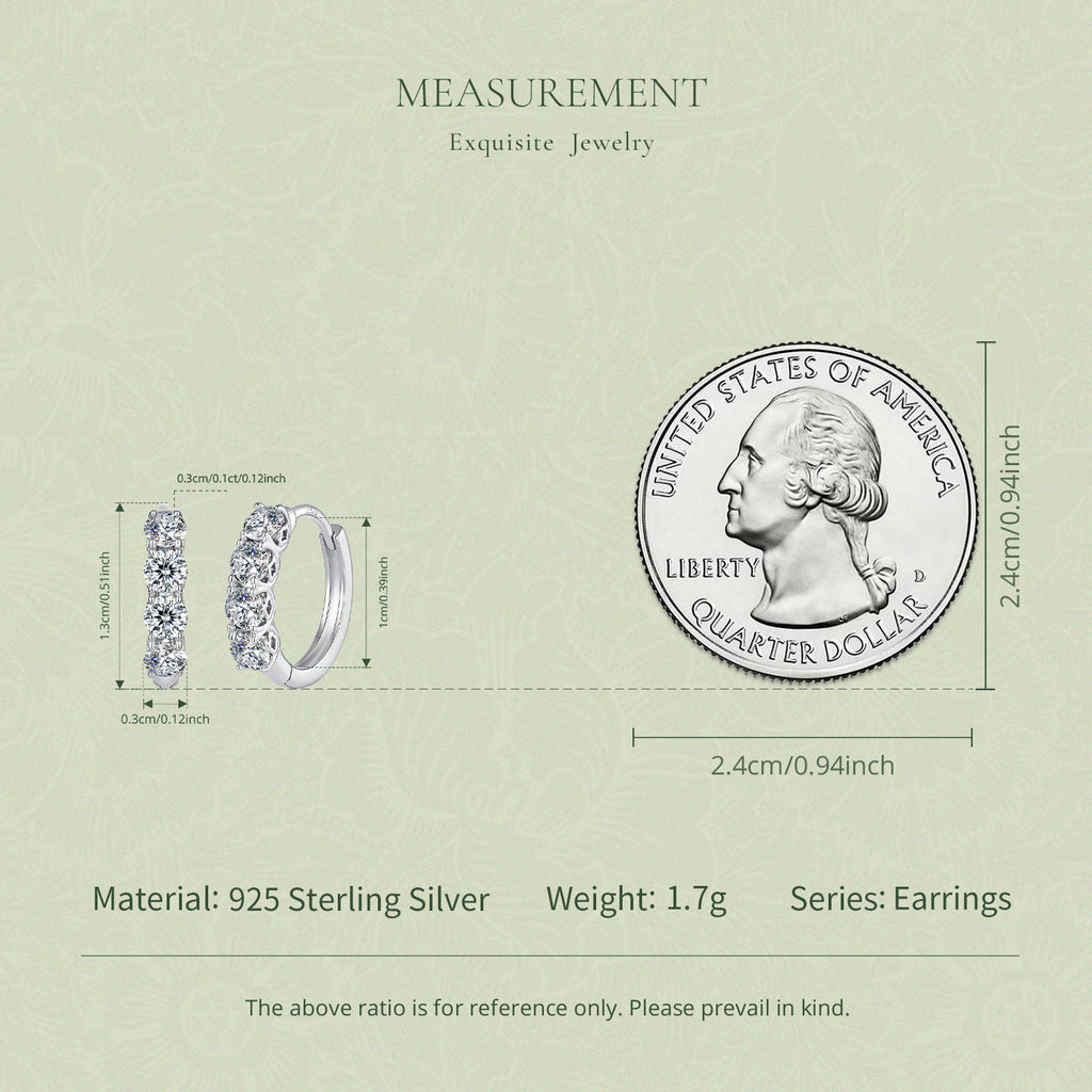 Moissanite Huggie Hoop Earrings