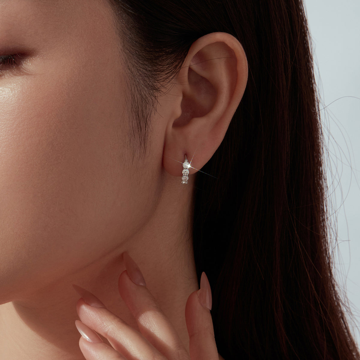 Moissanite Huggie Hoop Earrings