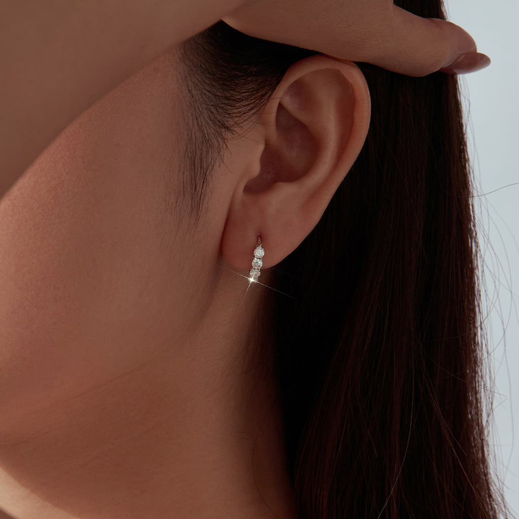 Moissanite Huggie Hoop Earrings