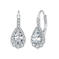 1ct Pear Moissanite Hoops