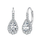 1ct Pear Moissanite Hoops