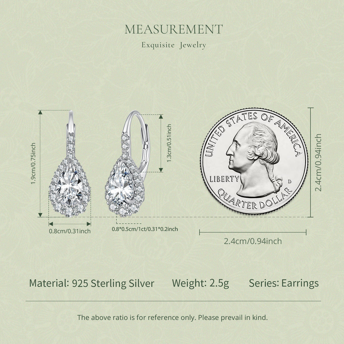 1ct Pear Moissanite Hoops