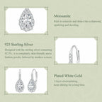 1ct Pear Moissanite Hoops