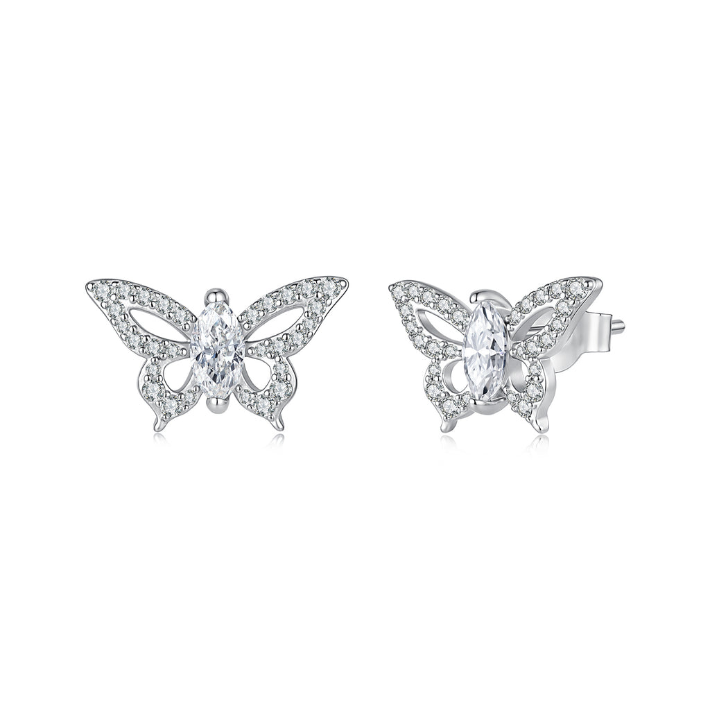 Butterfly Moissanite Stud Earrings
