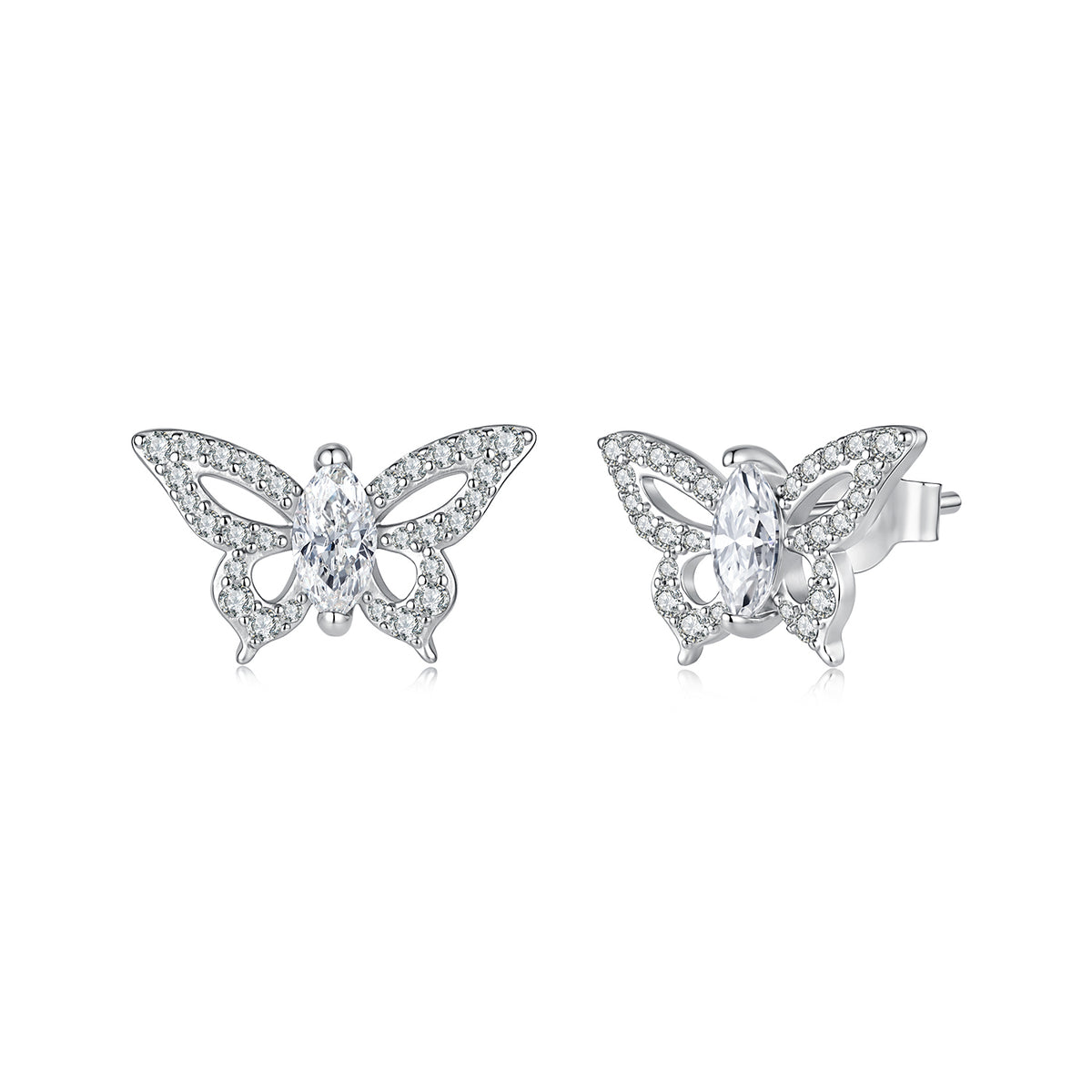 Butterfly Moissanite Stud Earrings