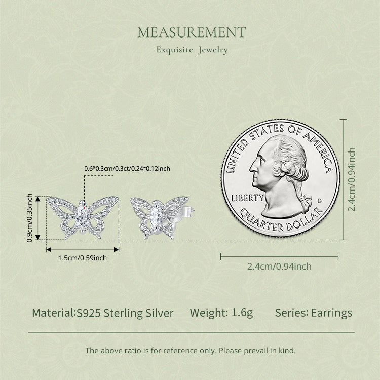 Butterfly Moissanite Stud Earrings